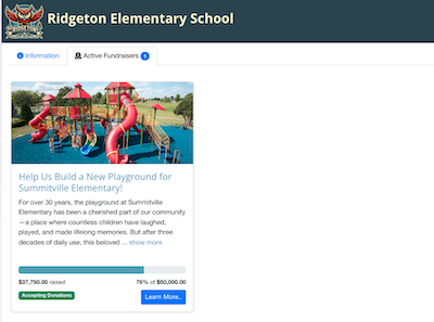 Fundraiser Homepage Tab