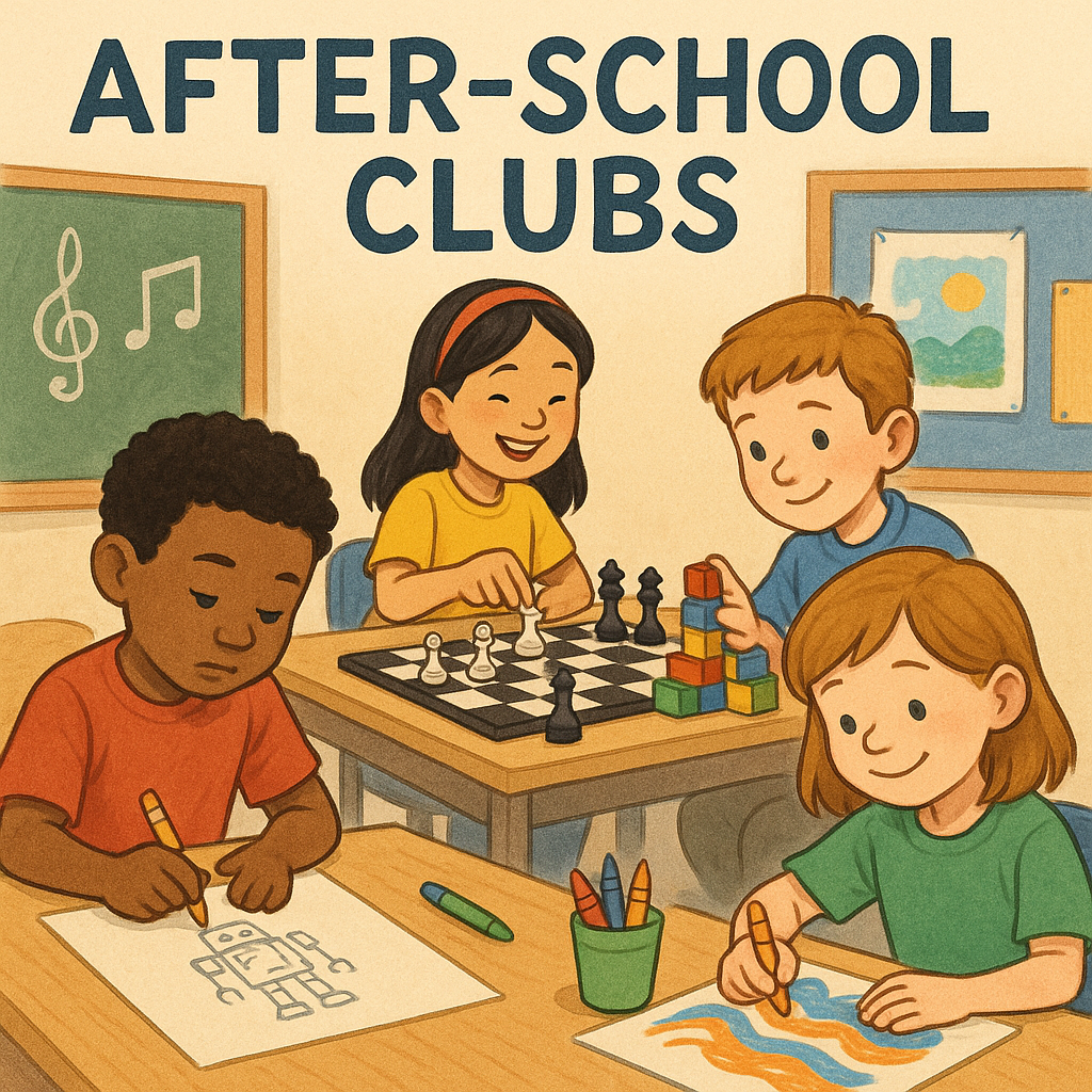 Students participating in after-school clubs